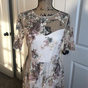 ADRIANNA PAPELL Lace Ivory Dress Size 4